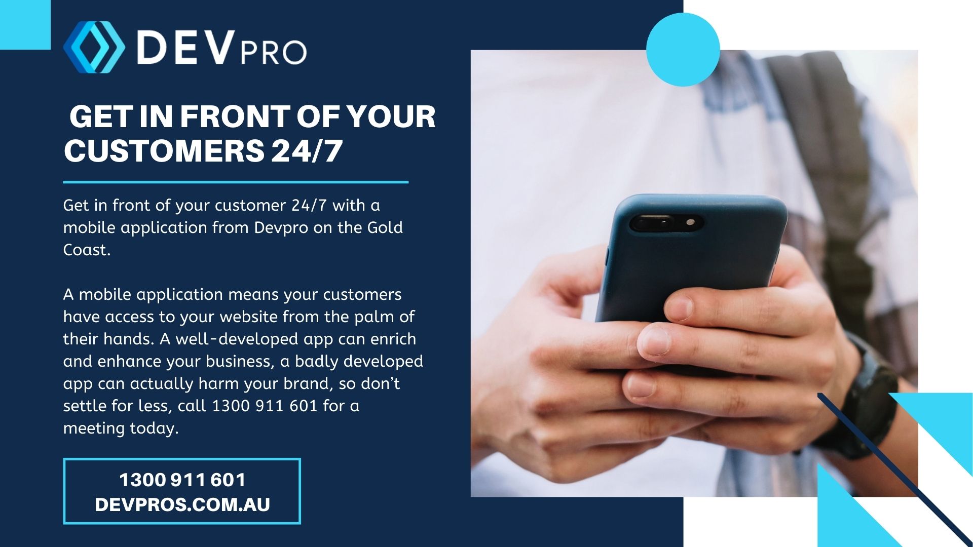 Get in front of your customers 24/7 - Software Development Byron Bay - Devpro