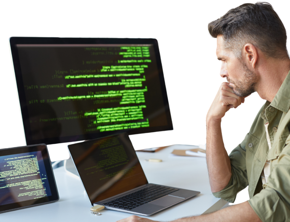 custom software development team building integrated business systems