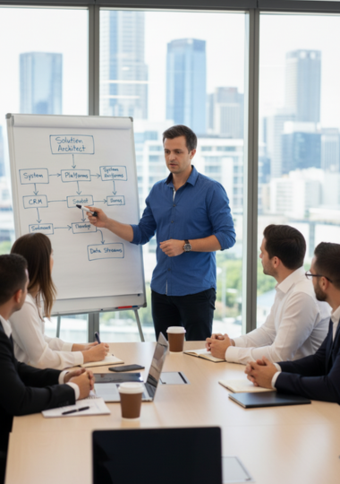 Karl Lehnert - Devpros solution architect planning systems integration with SME leadership team