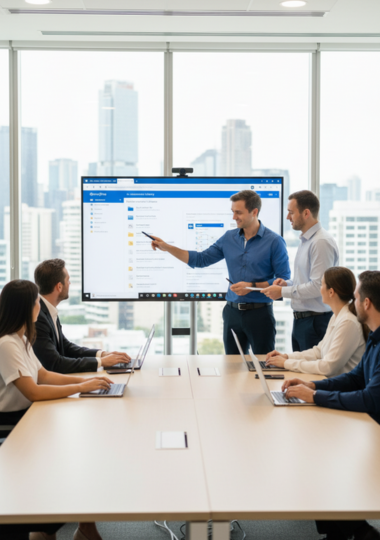 SharePoint document library on screen with Australian team.