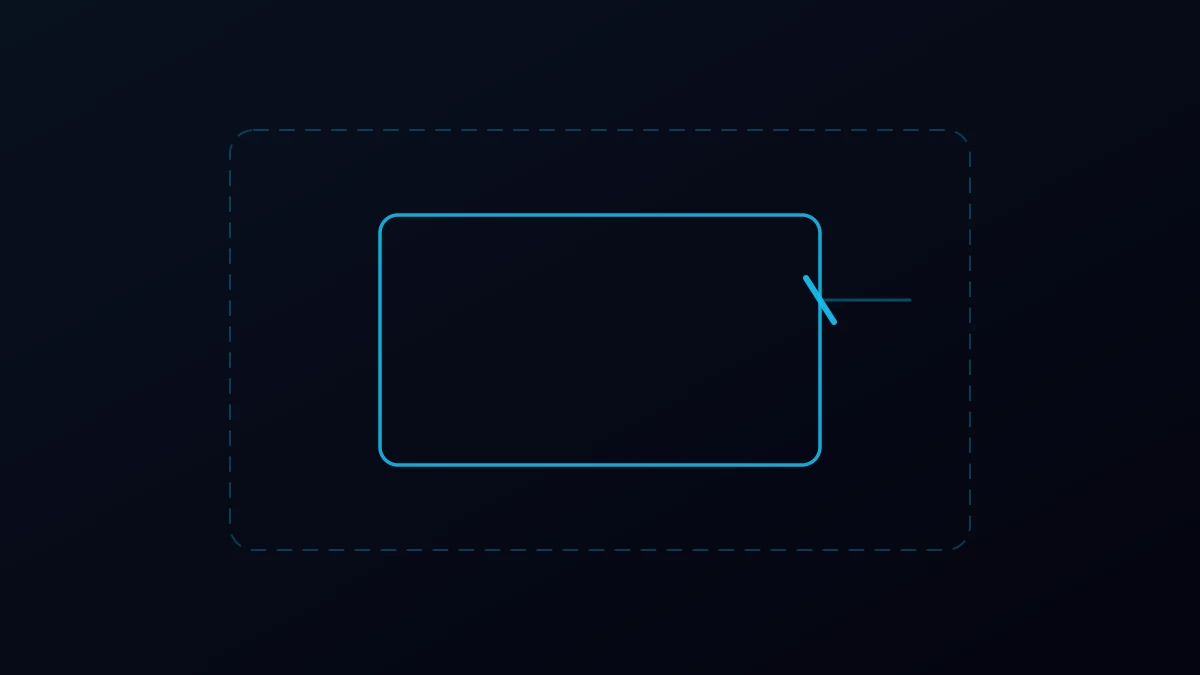 Abstract illustration of two overlapping boundaries where the smaller one constrains the larger, in cyan on dark navy.